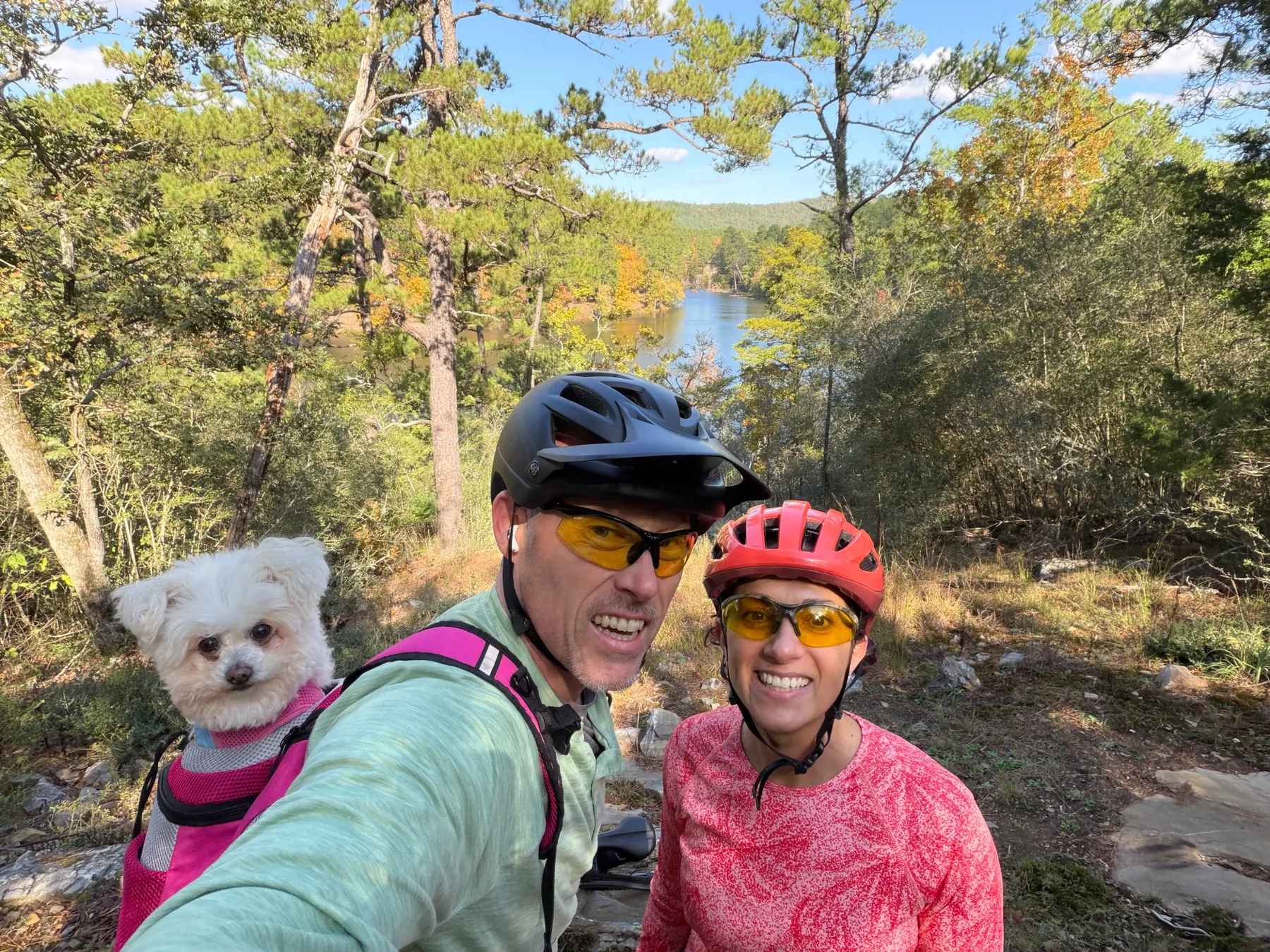 Lars Carlsen and his wife mountain biking at Northwoods Trails in Hot Springs